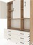 Arges Dolap 6 Raflı 6 Çekmeceli 3 Kapaklı 132X30X195 Çam-Aytaşı/aytaşı 4