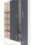 Arges Dolap 6 Raflı 4 Kapaklı Tek Askılı 132X30X195 Aytaşı-Antrasit/çam 4