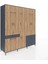 Kronos Dolap 8 Raflı 4 Çekmeceli 3 Askılı 220X59X243 Antrasit-Çam/antrasit 2