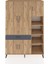 Hyperion Dolap 10 Raflı Tek Çekmeceli 5 Kapaklı 132X44X195 Çam-Çam/antrasit 1