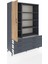 Hyperion Dolap 8 Raflı 6 Çekmeceli Tek Kapaklı 132X44X195 Antrasit-Çam/antrasit 5