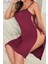 Kadın Bordo Cut Out Detaylı Yırtmaçlı Sexy Gecelik 3
