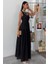 Tek Omuzlu Pile Detay Maxi Elbise 2895 7