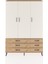 Arges Dolap 5 Raflı 6 Çekmeceli Tek Askılı 132X30X195 Çam-Aytaşı/çam 1
