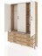 Arges Dolap 5 Raflı 6 Çekmeceli Tek Askılı 132X30X195 Çam-Aytaşı/çam 3
