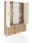 Arges Dolap 5 Raflı 6 Çekmeceli Tek Askılı 132X30X195 Çam-Aytaşı/çam 5