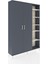 Arges Dolap 7 Raflı 2 Kapaklı Tek Askılı 132X30X195 Antrasit-Antrasit/aytaşı 2