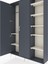 Arges Dolap 7 Raflı 2 Kapaklı Tek Askılı 132X30X195 Antrasit-Antrasit/aytaşı 4