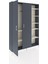Arges Dolap 7 Raflı 2 Kapaklı Tek Askılı 132X30X195 Antrasit-Antrasit/aytaşı 5