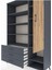 Hyperion Dolap 9 Raflı 3 Çekmeceli Tek Kapaklı 132X44X195 Antrasit-Çam/antrasit 4