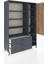 Hyperion Dolap 9 Raflı 3 Çekmeceli Tek Kapaklı 132X44X195 Antrasit-Çam/antrasit 5