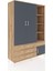 Hyperion Dolap 5 Raflı 4 Çekmeceli Tek Askılı 132X44X195 Çam-Antrasit/çam 2