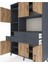 Hyperion Dolap 9 Raflı 3 Çekmeceli 6 Kapaklı 132X44X195 Antrasit-Çam/antrasit 4