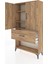 Arges Dolap 3 Raflı Tek Çekmeceli 2 Kapaklı 88X30X163 Çam-Çam 4