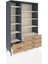 Hyperion Dolap 9 Raflı 4 Çekmeceli 132X44X195 Antrasit-Aytaşı/çam 5