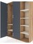Hyperion Dolap 6 Raflı 4 Kapaklı Tek Askılı 132X44X195 Çam-Antrasit/aytaşı 4