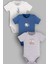 Organik %100 Pamuk Kaptan 3'lü Bebek Body Set Bebek Badi Çıtçıtlı Zıbın Üçlü 5793-5794-5795-M 1