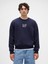 Erkek Lacivert Heavyweight Oversized Gap Logo Bisiklet Yaka Sweatshirt 1