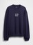 Erkek Lacivert Heavyweight Oversized Gap Logo Bisiklet Yaka Sweatshirt 2