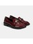 Kadın Bordo Metal Aksesuarlı Loafer 1