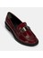 Kadın Bordo Metal Aksesuarlı Loafer 6