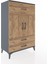 Hyperion Dolap 2 Raflı 3 Çekmeceli 2 Kapaklı 88X44X134 Antrasit-Çam 2