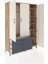 Hyperion Dolap 6 Raflı 3 Çekmeceli Tek Askılı 132X44X195 Çam-Aytaşı/antrasit 5