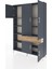 Arges Dolap 8 Raflı Tek Çekmeceli 5 Kapaklı 132X30X195 Antrasit-Antrasit/çam 3