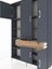 Arges Dolap 8 Raflı Tek Çekmeceli 5 Kapaklı 132X30X195 Antrasit-Antrasit/çam 4