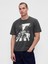 Erkek Koyu Gri The Beatles Relaxed Grafik T-Shirt 1