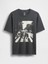 Erkek Koyu Gri The Beatles Relaxed Grafik T-Shirt 2