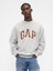 Erkek Gri Heavyweight Oversized Logo Sweatshirt 1