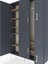 Arges Dolap 7 Raflı 5 Kapaklı Tek Askılı 132X30X195 Antrasit-Antrasit/çam 4