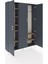 Arges Dolap 7 Raflı 5 Kapaklı Tek Askılı 132X30X195 Antrasit-Antrasit/çam 5