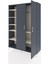 Hyperion Dolap 7 Raflı 2 Kapaklı Tek Askılı 132X44X195 Antrasit-Antrasit/aytaşı 3