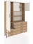 Arges Dolap 8 Raflı 6 Çekmeceli 3 Kapaklı 132X30X195 Çam-Aytaşı/çam 5