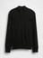Erkek Siyah Relaxed Yarım Fermuarlı Mockneck Kazak 2