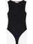 Kare Yaka Basic Bodysuit Siyah 1