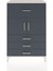 Hyperion Dolap Tek Raflı 4 Çekmeceli 2 Kapaklı 88X44X134 Aytaşı-Antrasit 1