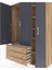 Hyperion Dolap 6 Raflı 3 Çekmeceli Tek Askılı 132X44X195 Çam-Antrasit/çam 4