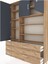 Arges Dolap 9 Raflı 5 Çekmeceli 3 Kapaklı 132X30X195 Çam-Antrasit/çam 4
