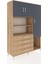 Hyperion Dolap 8 Raflı 4 Çekmeceli 3 Kapaklı 132X44X195 Çam-Antrasit/çam 2