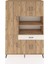 Hyperion Dolap 10 Raflı Tek Çekmeceli 6 Kapaklı 132X44X195 Çam-Çam/aytaşı 1