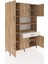 Hyperion Dolap 10 Raflı Tek Çekmeceli 6 Kapaklı 132X44X195 Çam-Çam/aytaşı 5