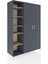Hyperion Dolap 7 Raflı 2 Kapaklı Tek Askılı 132X44X195 Antrasit-Antrasit/çam 2