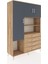 Hyperion Dolap 7 Raflı 4 Çekmeceli 3 Kapaklı 132X44X195 Çam-Antrasit/çam 2