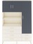 Arges Dolap 9 Raflı 6 Çekmeceli 3 Kapaklı 132X30X195 Aytaşı-Antrasit/aytaşı 1