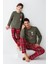Garson Erkek Çocuk Aile %100 Pamuk 4 Mevsim New Year Uzun Kollu Pijama Takım 3