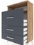 Arges Komodin Tek Raflı 3 Çekmeceli 60X30X96 Çam-Antrasit 5