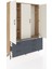 Arges Dolap 5 Raflı 5 Çekmeceli Tek Askılı 132X30X195 Çam-Aytaşı/antrasit 5